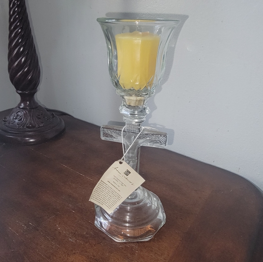 Cross Candlestick, $12 each. I have 5 left